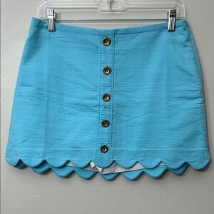 Lilly Pulitzer Turquoise Button-Front Skort